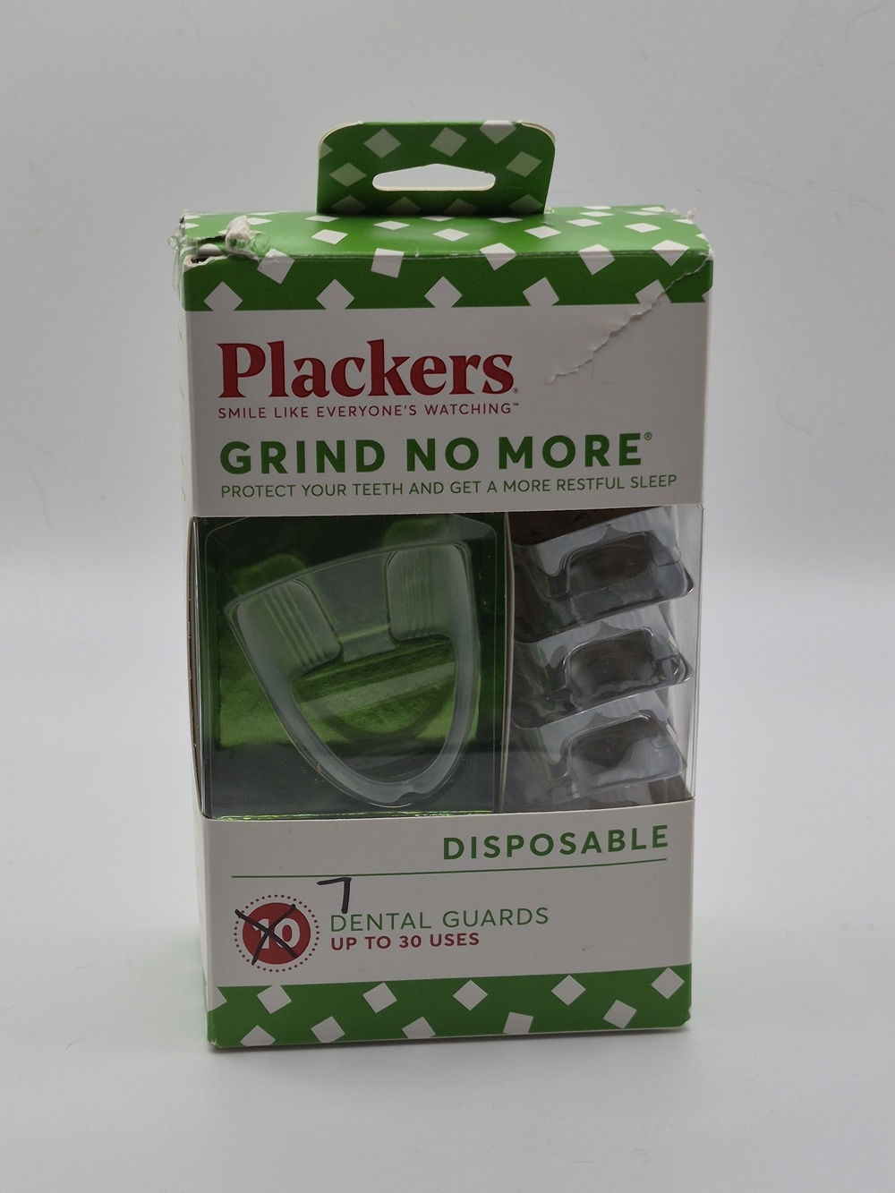 Plackers Grind No More Dental Night Guard for Teeth Grinding, BPA-Free, 7 Count